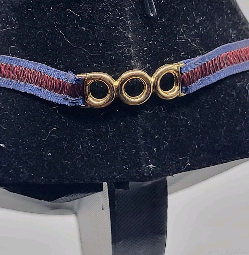 Vtg Y2K Gold And Navy Choker Necklace 15.5in